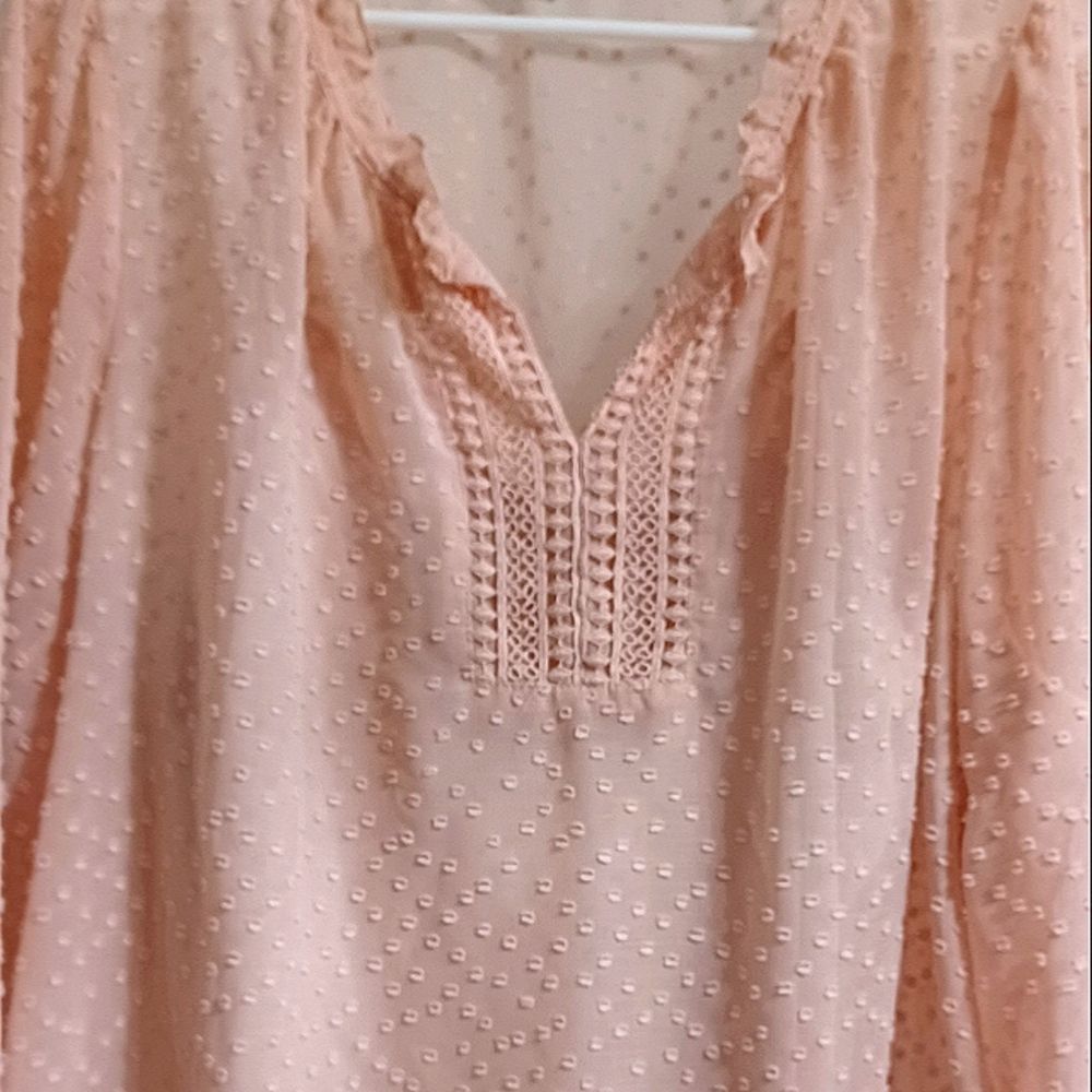 Liz Claiborne Pink Blouse with Built-in Tank Top Women's 1X - Picture 3 of 14